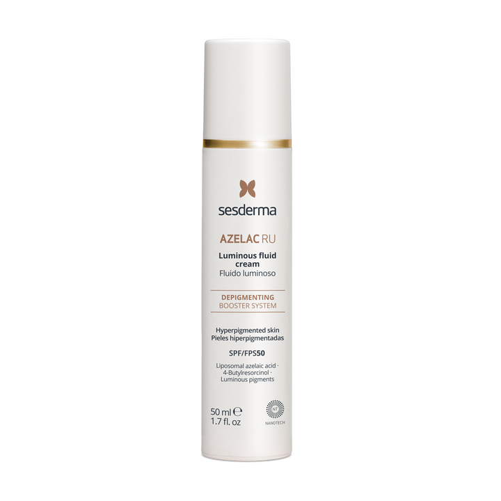 Azelac Ru fluido luminoso SPF50 SESDERMA para pele sensível e madura