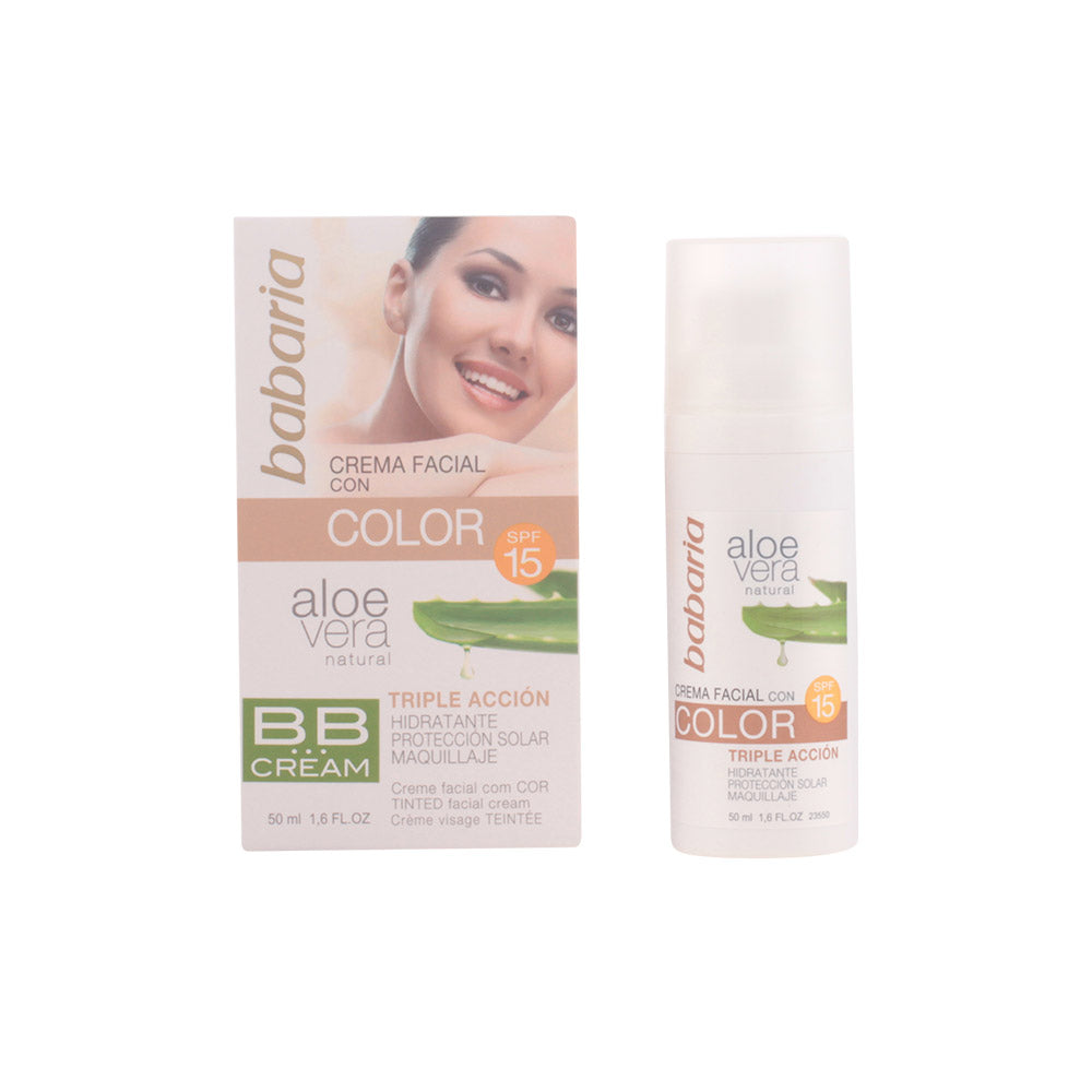 Babaria Aloe Vera BB Cream SPF15 50ml para pele uniforme e protegida