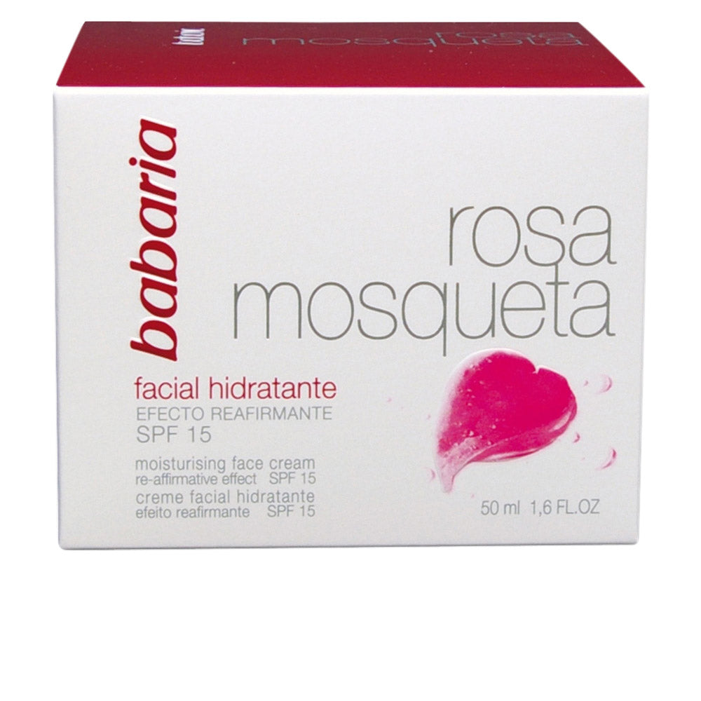 Babaria Rosa Mosqueta Creme Facial Hidratante 24h SPF15, Para Todo Tipo de Peles
