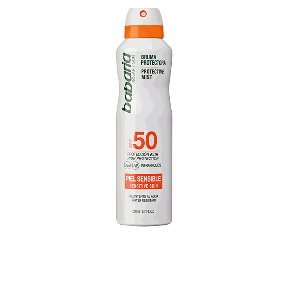Babaria SENSITIVE SKIN Solar Spray SPF50 para proteção solar eficaz