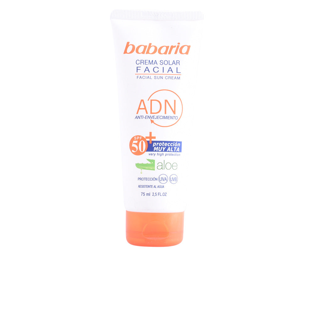 Babaria Solar ADN creme solar facial SPF50+ com aloe vera 75ml