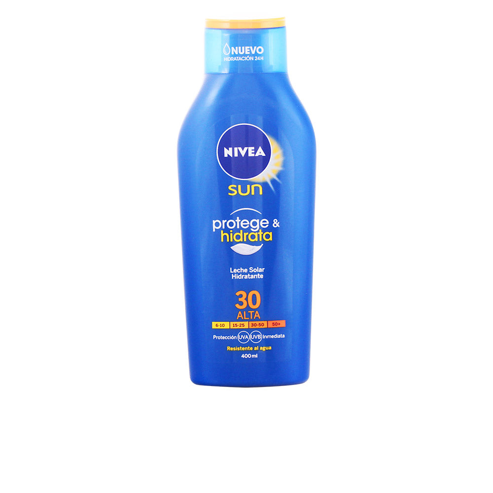 NIVEA Sun Protects &amp; Hydrates leite SPF30 400 ml para toda a família