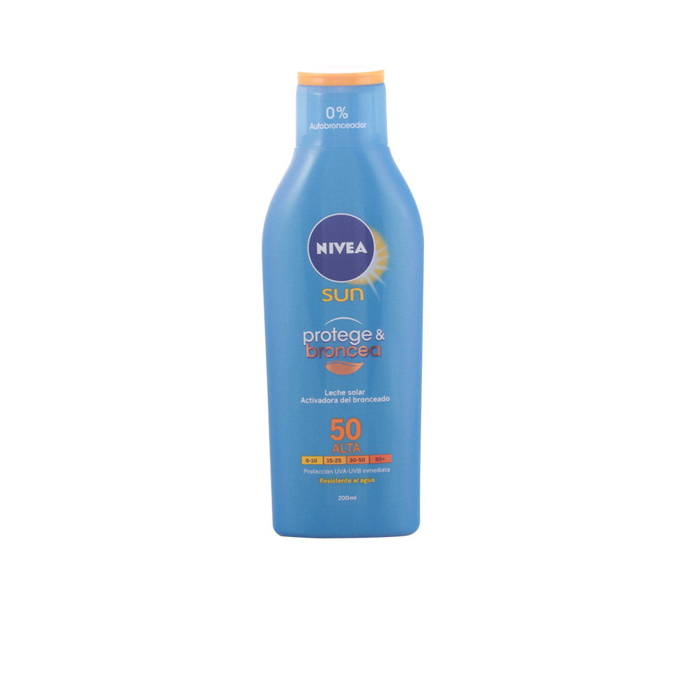 NIVEA Sun Protects &amp; Tans leite SPF50 200 ml - Proteção alta e waterproof