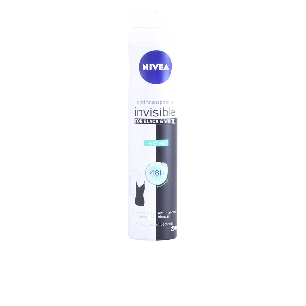 NIVEA Black & White Invisible Active Desodorizante Spray 200ml - Proteção Duradoura