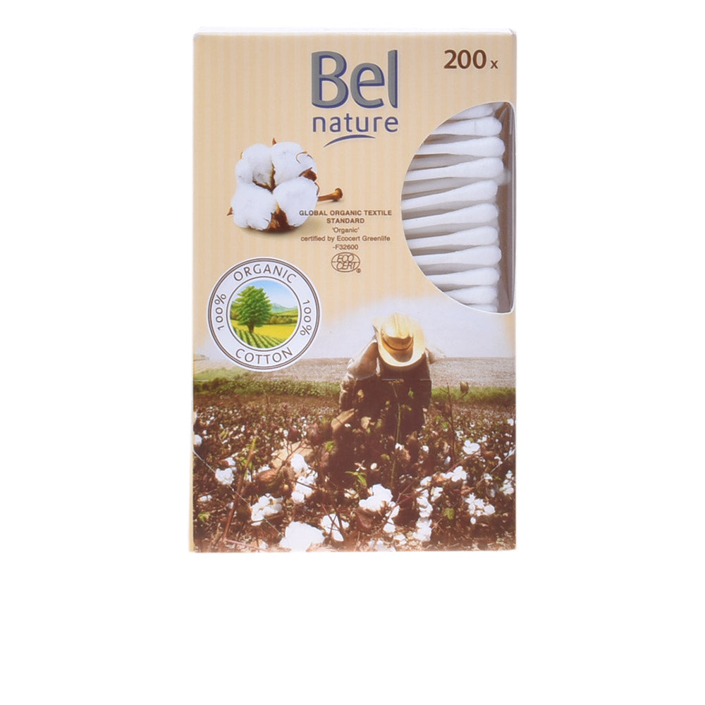 BEL NATURE EcoCert Bastoncillos de Cartão com Algodão Orgânico - 200 peças