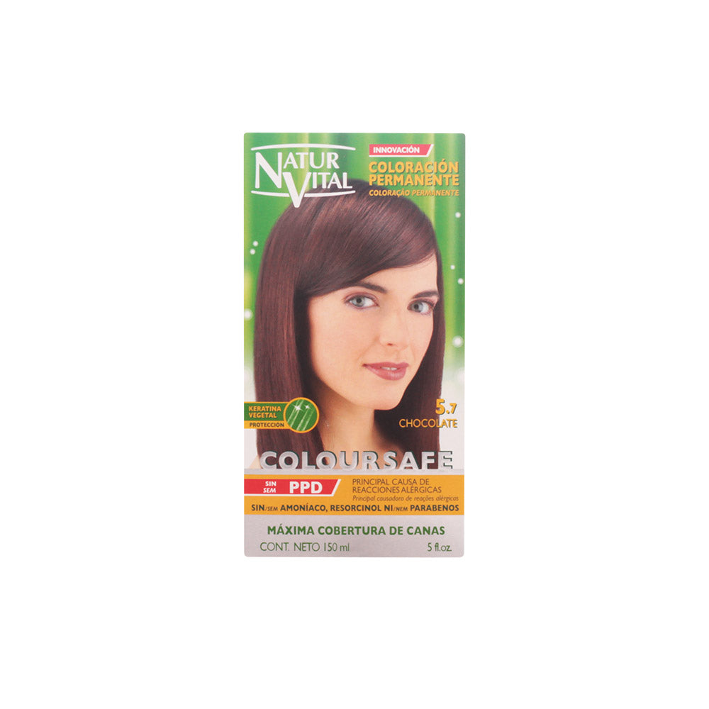 NATUR VITAL COLOURSAFE Permanent Hair Dye #5.7 Chocolate – Natural and Ammonia-Free Formula