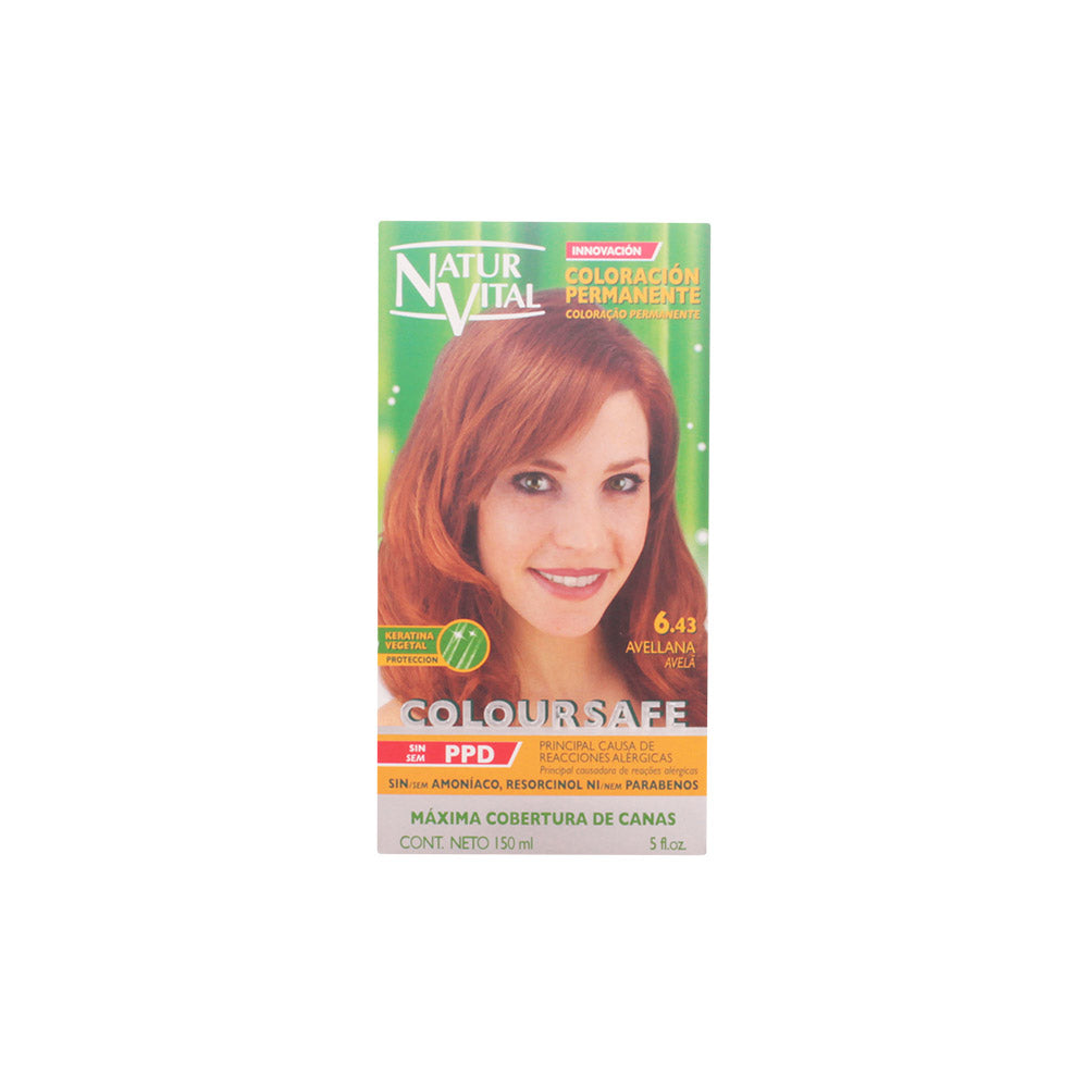 NATUR VITAL COLOURSAFE Permanent Hair Dye #6.43 Hazelnut – Natural, Ammonia-Free, Paraben-Free