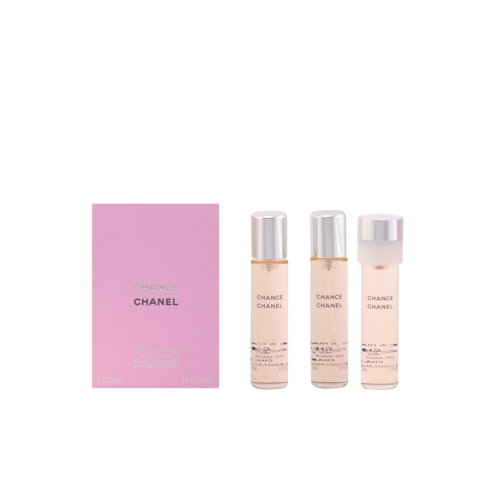 Chanel Chance Eau de Toilette Spray Woman com 3 refis de 20ml - fragrância floral e chipre