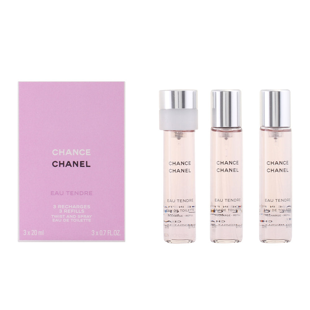 Chanel Chance Eau Tendre Eau de Toilette Twist &amp; Spray 3x20ml - Floral e Frutado