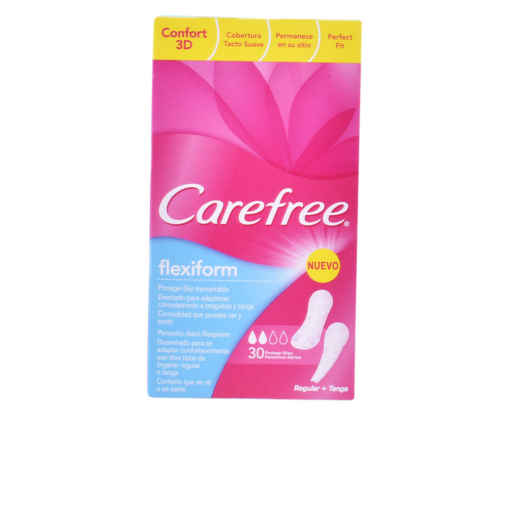 Protetor Femenino CAREFREE Flexiform sem fragrância, 30 unidades
