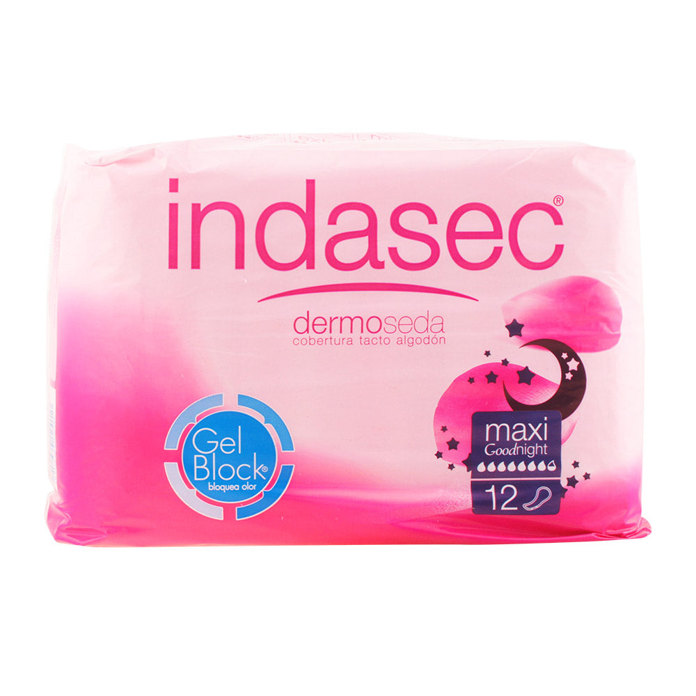 INDASEC DermoSeda Good Night Pads Maxi para Incontinência Feminina, Conforto Noturno