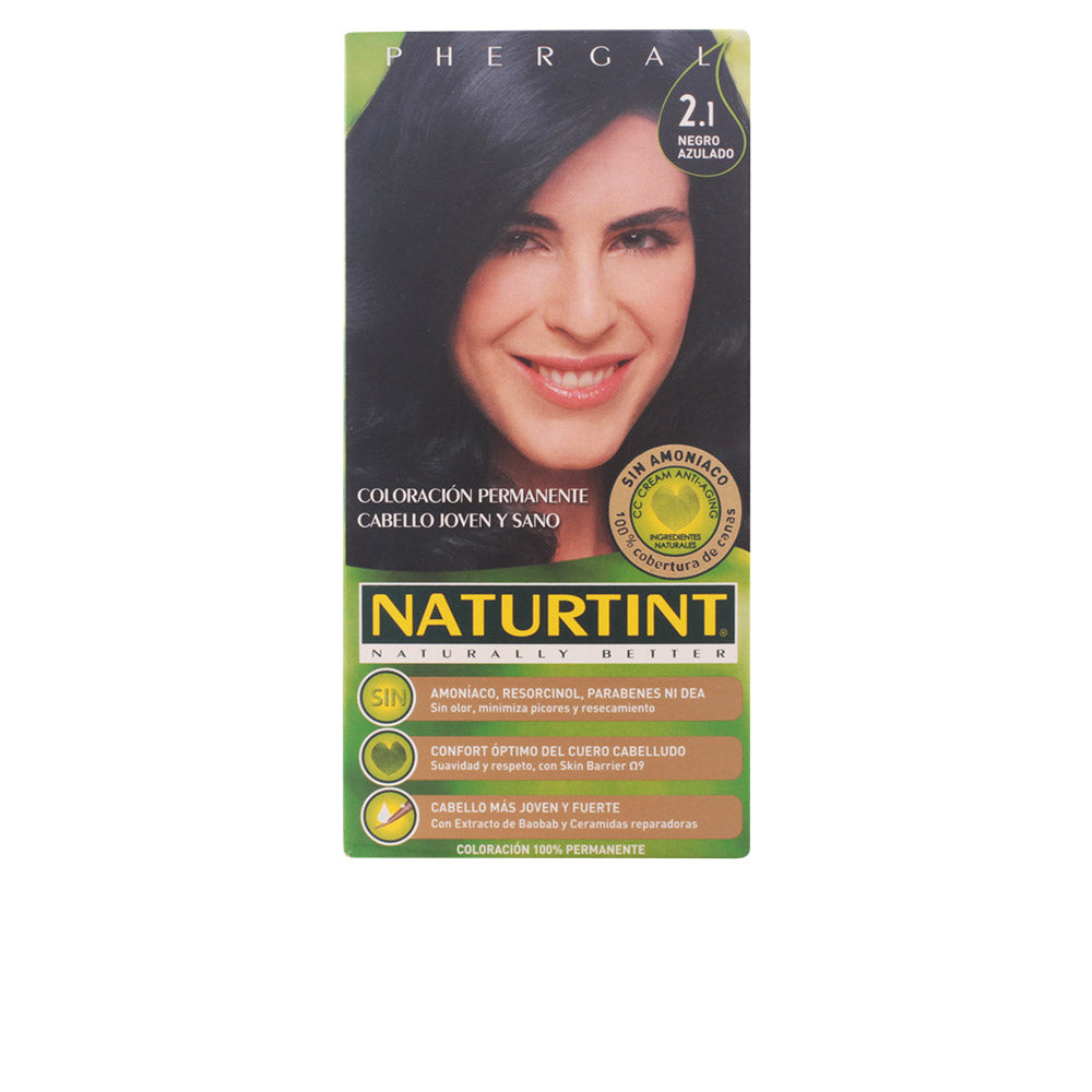 NATURTINT Ammonia-Free Hair Dye #2.1 Blue Black, 170 ml – Vegan & Eco-Friendly Hair Coloring