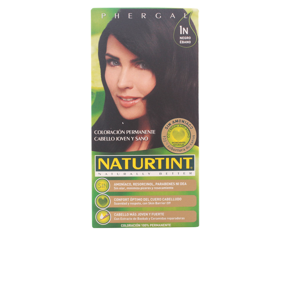 NATURTINT ammonia-free Hair Dye #1N Black Ebony, 170 ml – Vegan & Eco-Friendly Permanent Color