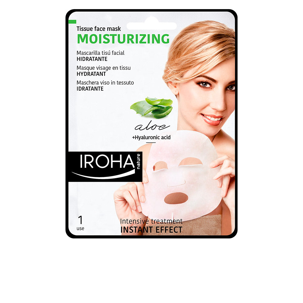 Máscara facial hidratante IROHA Tissue Mask aloe vera e chá verde