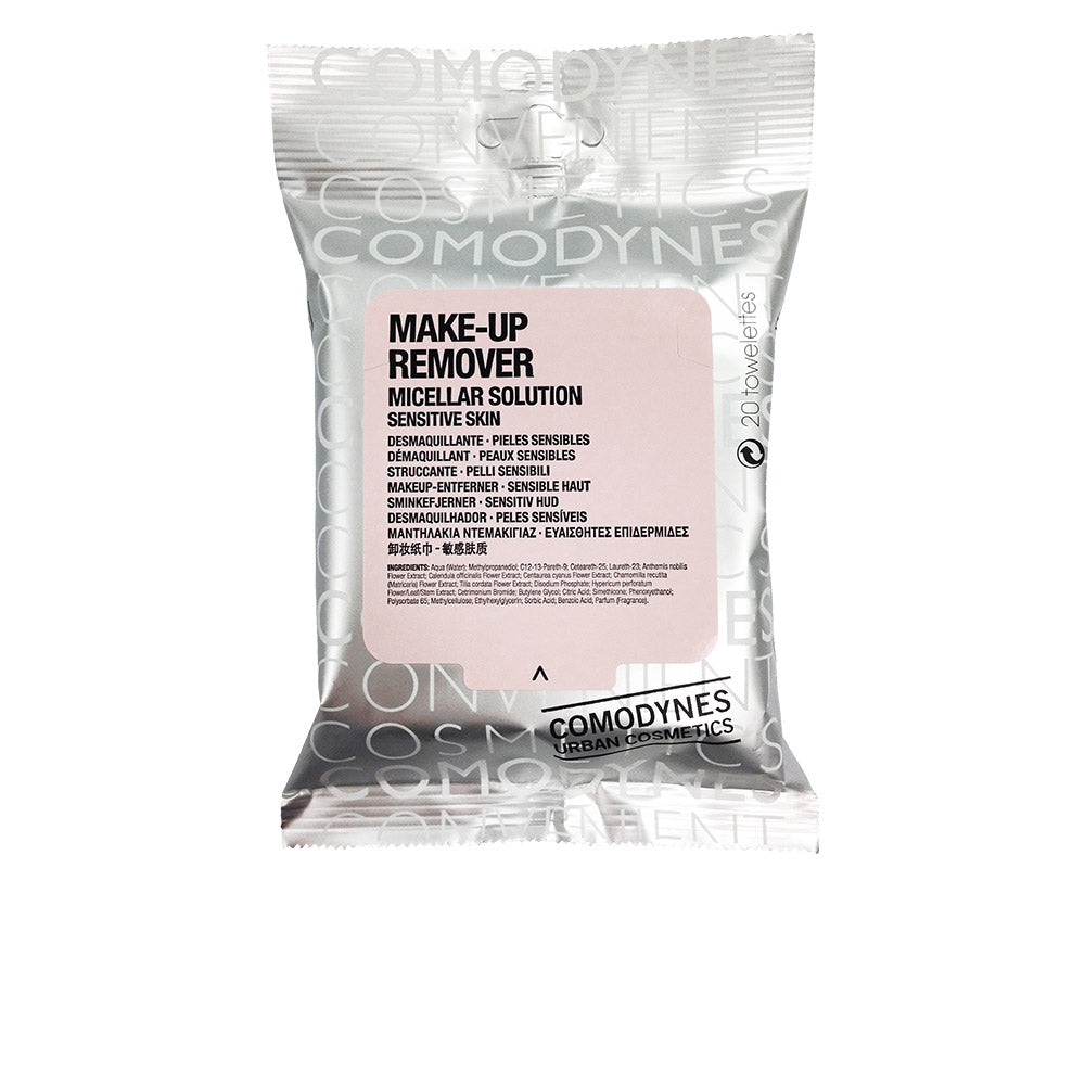 COMODYNES Make-Up Remover Micellar Solution para Pele Sensível, 20 Toalhitas