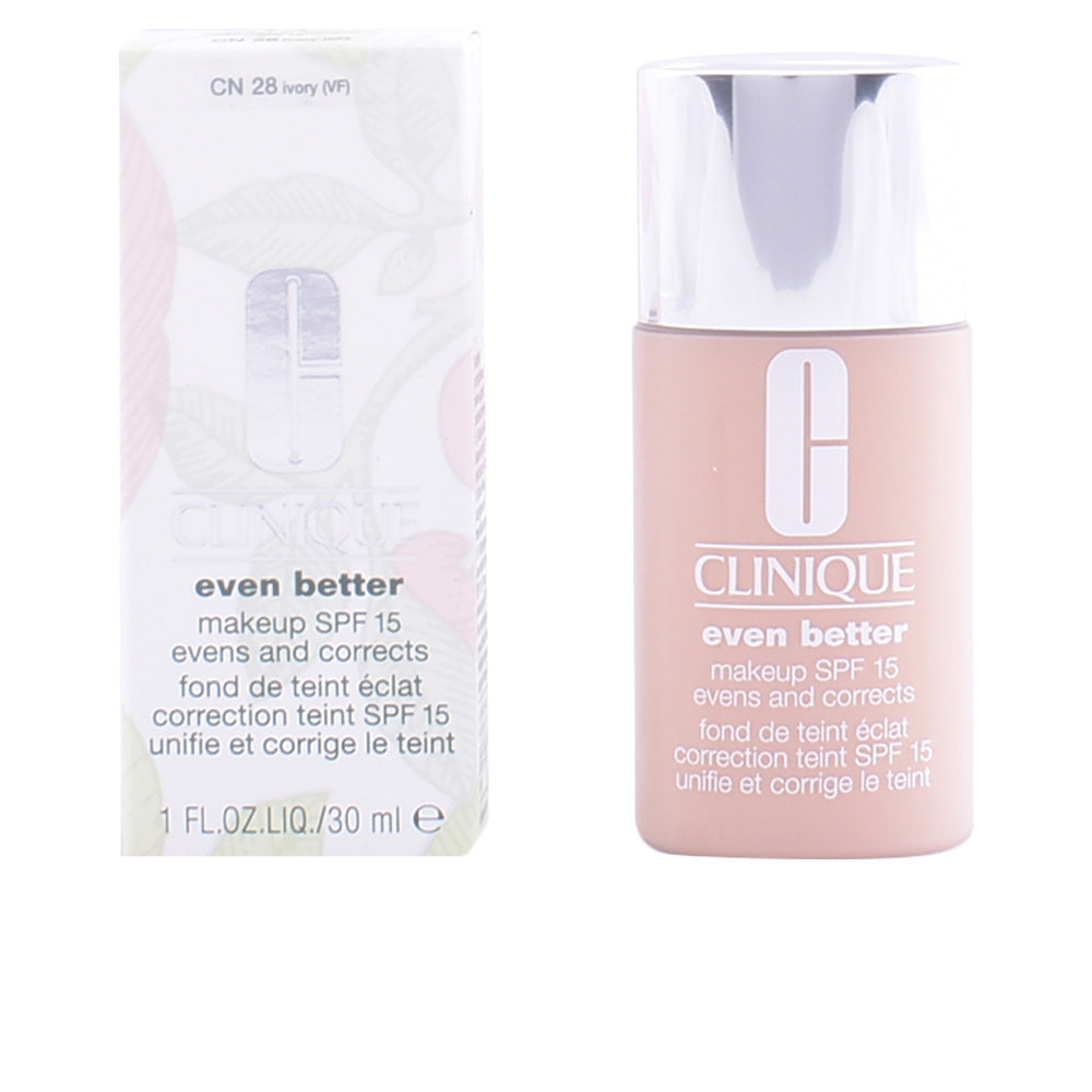 Clinique even better fluid foundation #CN28 ivory – Base facial hidratante com SPF 15