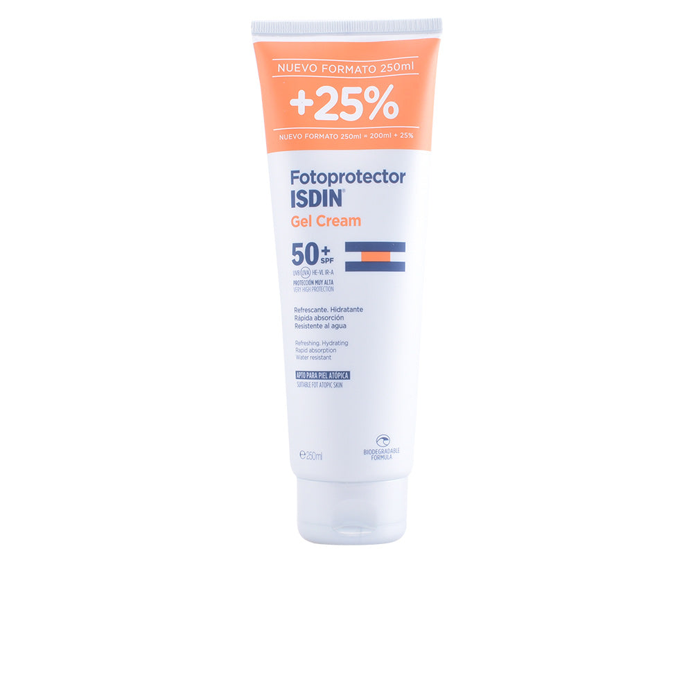 Fotoprotector gel-creme SPF50 ISDIN 250 ml para proteção solar eficaz
