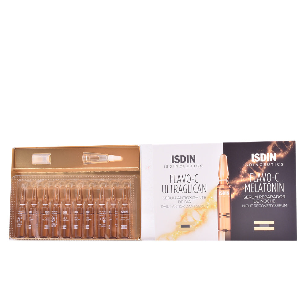 ISDINCEUTICS Flavo-C Melatonin + Ultraglican Ampoules para Pele saudável