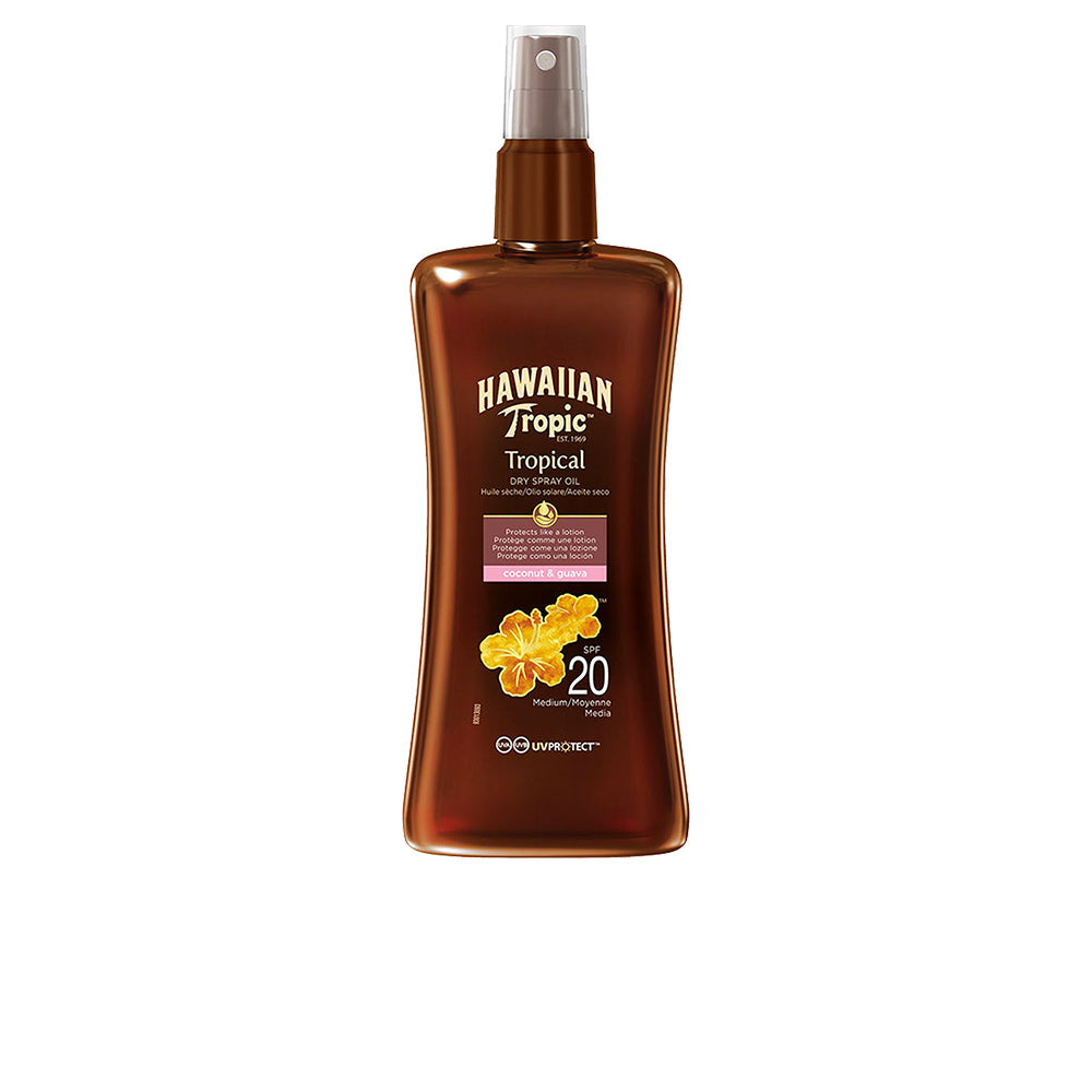 Hawaiian Tropic Coconut &amp; Guava óleo seco SPF20 spray 200ml
