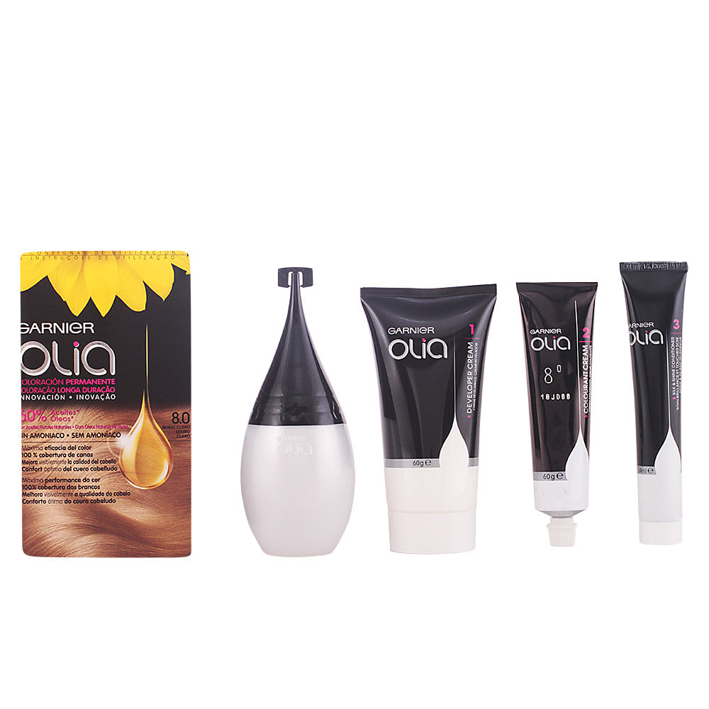 Garnier OLIA Coloração Permanente Sem Amónio nº8.0 - Rubio Claro