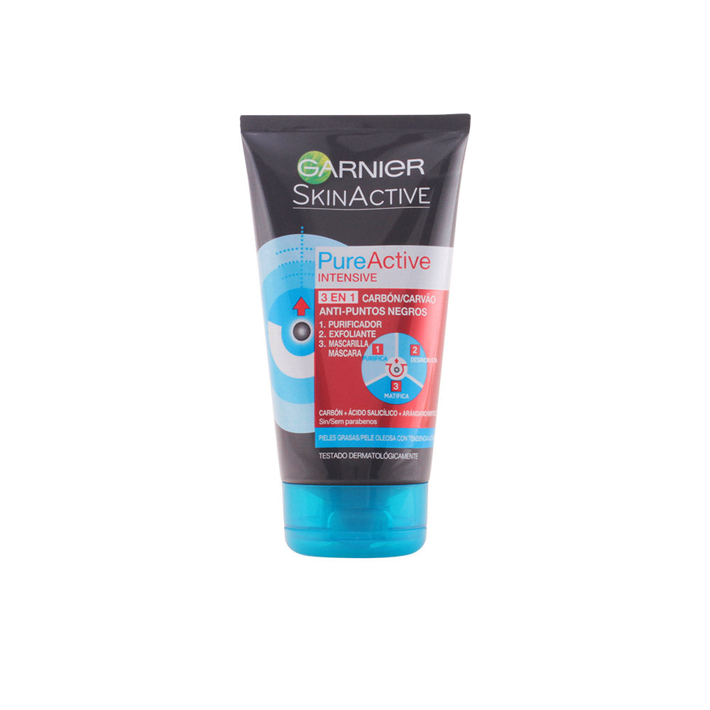 Garnier PURE ACTIVE creme 3-em-1 carvão contra pontos negros para pele oleosa