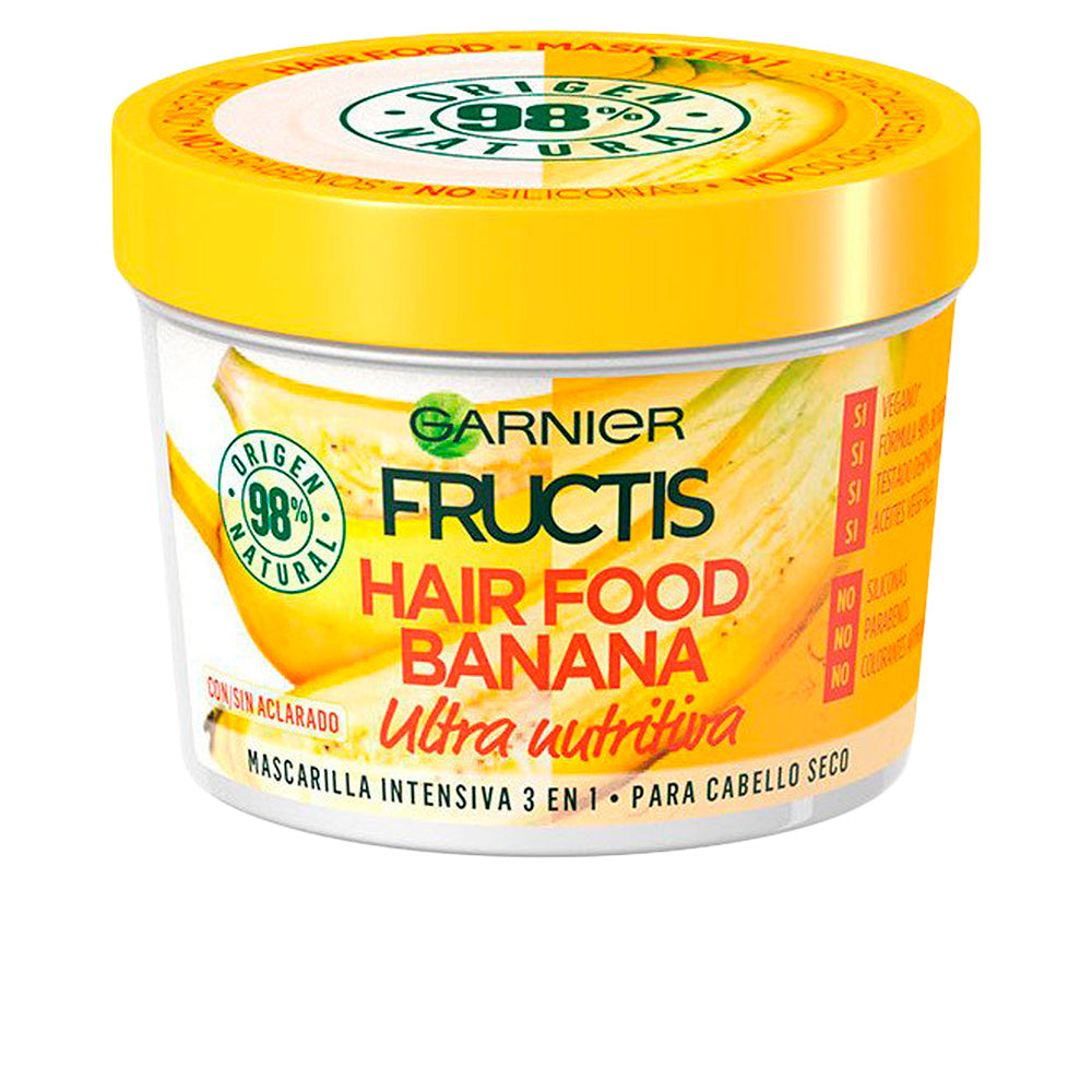 Máscara Nutritiva de Banana Fructis Hair Food GARNIER – 390 ml - Cuidado para Cabelos Secos e Danificados