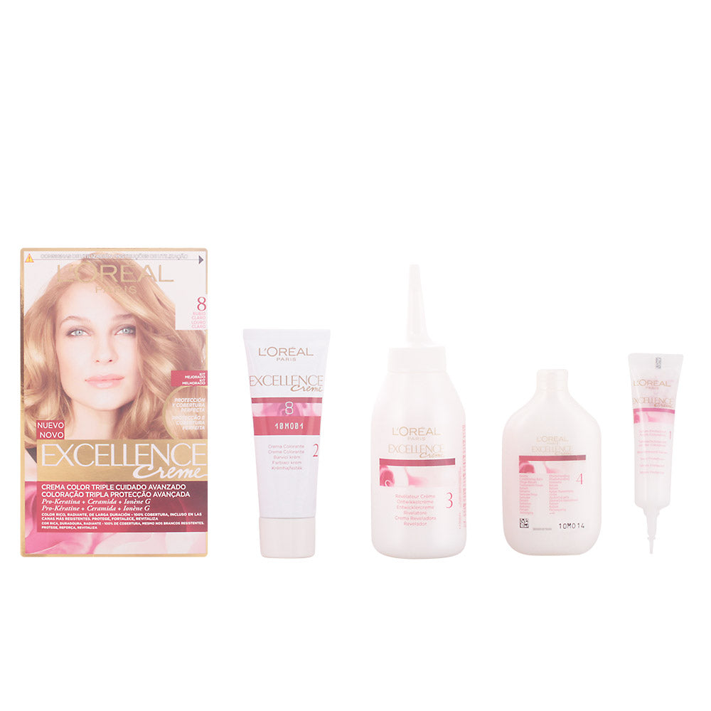 L'Oréal Paris Excellence Creme #8 Light Blonde, Coloração para Todos os Tipos de Cabelo