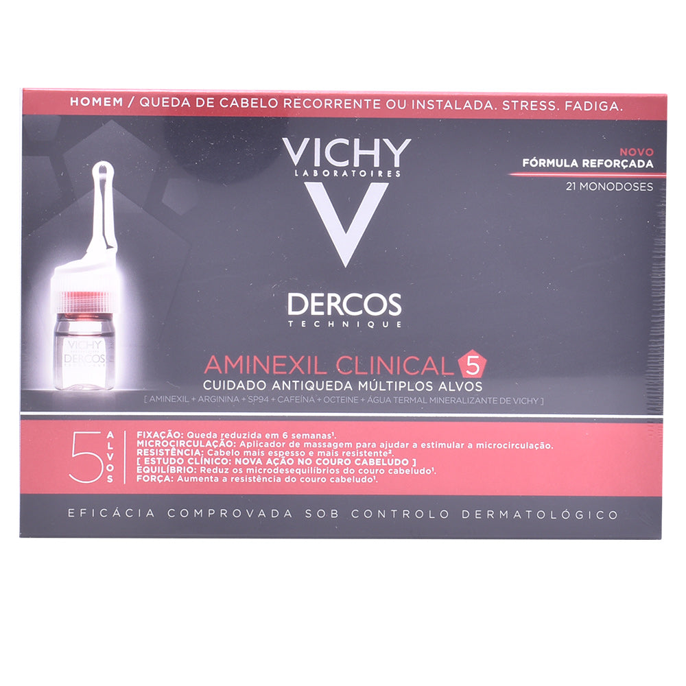 Vichy DERCOS Aminexil Clinical 5 Homme - Tratamento Intensivo para Queda de Cabelo