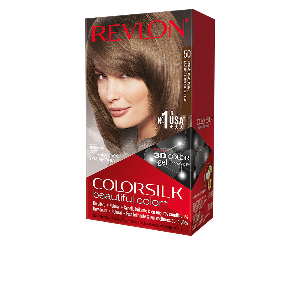 Revlon COLORSILK Tinte #50 Castaño Claro Cenizo para Todo Tipo de Pelo