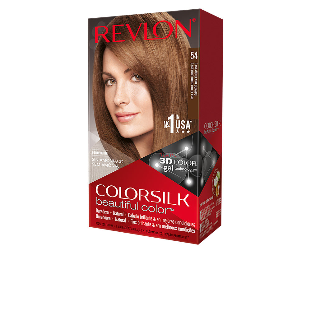 REVLON MASS MARKET COLORSILK Hair Color #54 Light Golden Brown - 1 Application