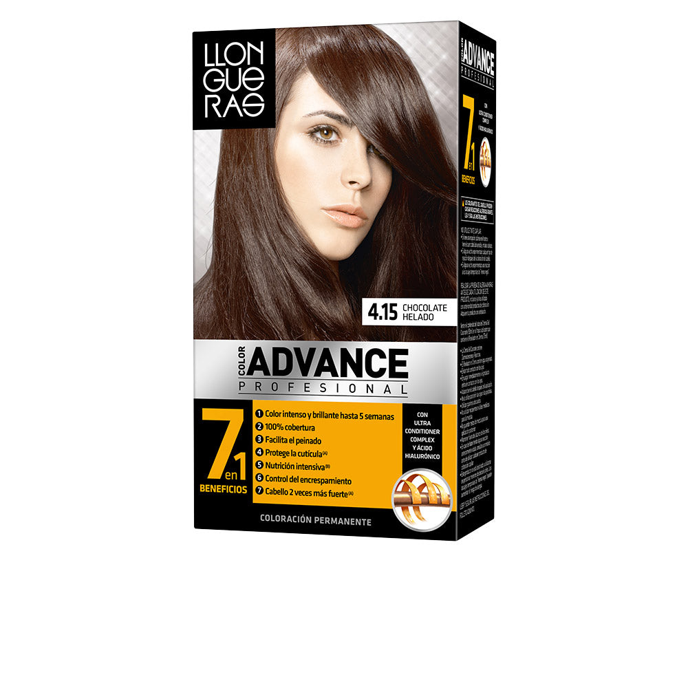 Llongueras COLOR ADVANCE #4,15 Chocolate Helado - Coloração Premium para Todo Tipo de Cabelo