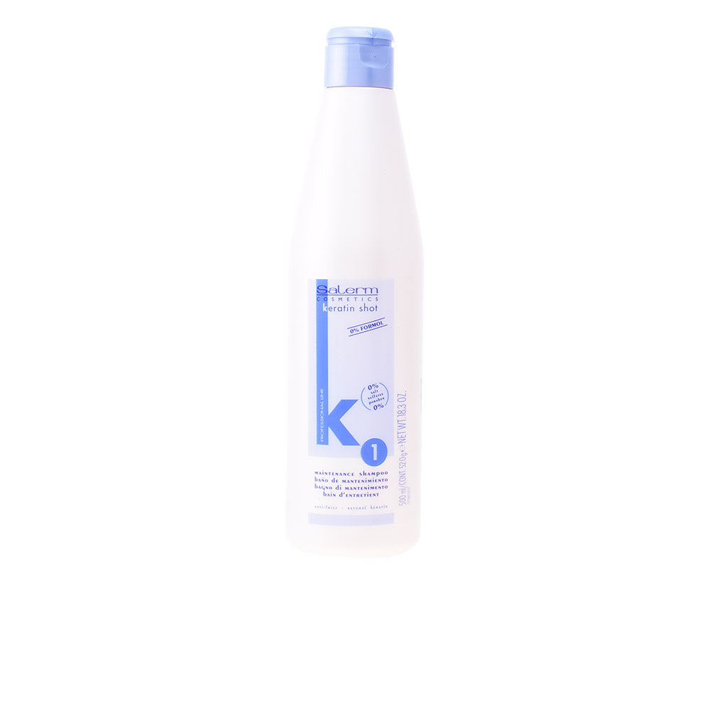 Salerm Keratin Shot manutenção shampoo 500 ml para todo tipo de cabelo