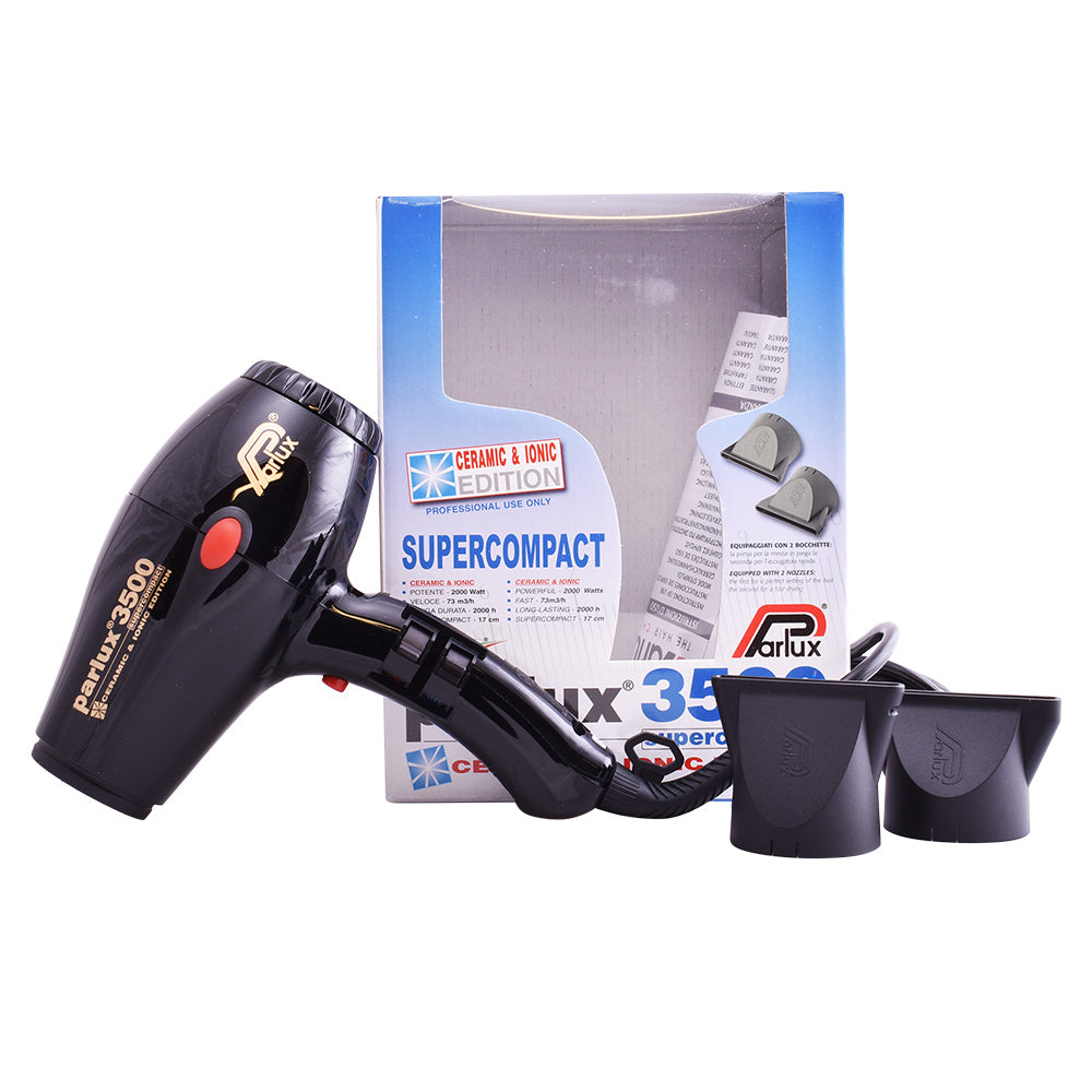 Secador de cabelo Parlux 3500 Supercompact Preto - Potência e Leveza